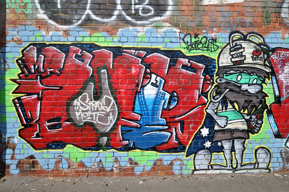 Artists. rebecca kettle holly gordon creature feature. melbourne street art...